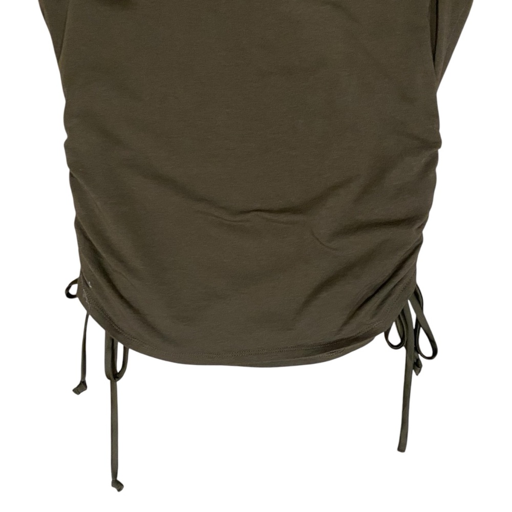White House Black Market Olive Sleeveless Ruched Top Small - Picture 5 of 10